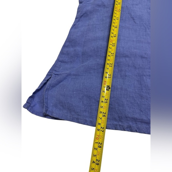 Women’s Flax Brand Linen Casual Top Periwinkle Size Large - Picture 5 of 7
